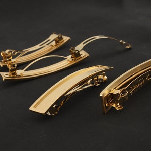 1 Piece Stainless Steel 24K Gold Color Hair Clips Blank Hairpin 84x17mm