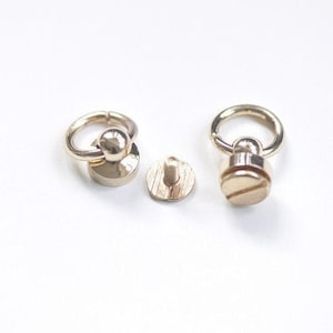 Screwed Studs Back Pull Ring Button Leather Hardware Ring Size 12mm (1/2")