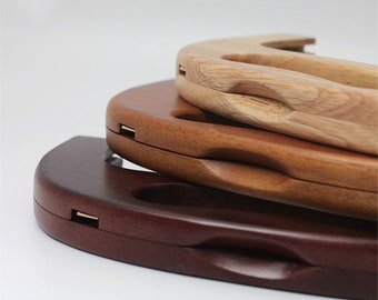 Cadre de sac à main rétro de 25cm (10 pouces), grand cadre de sac à main avec poignée en bois avec vis, couleur au choix
