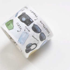 Preciosa cinta washi de viaje para tarjetas de postcrossing, cinta para álbumes de recortes, 30 mm de ancho x 3 metros de largo