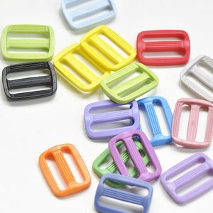 10個入りパック 20 mm プラスチックストラップアジャスターストラップスライダー 色選択
