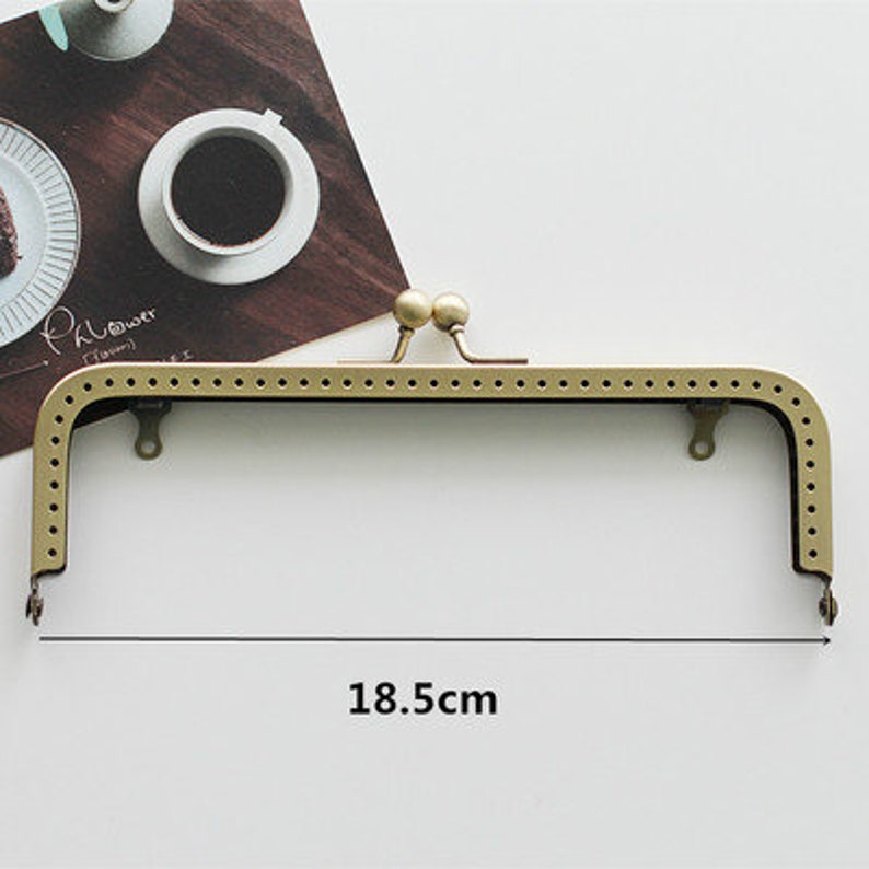 Rettangolare Bronzo Telaio Clutch Bag Borsa Borsa Telaio Da Cucito Bag Maker Varie Dimensioni immagine 9