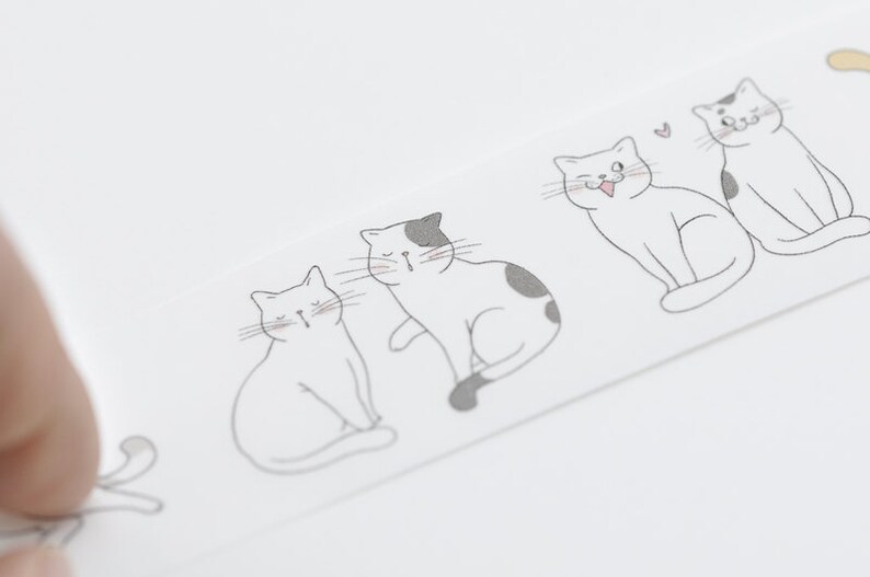 Katzen Washi Tape 30mm x 3 Meter A Rolle mit Rückseitenpapier Bild 4