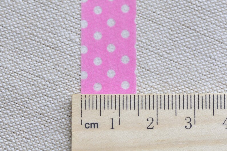 Pink Polka Dots Adhesive Washi Tape 15mm Wide x 10M Roll No.12751