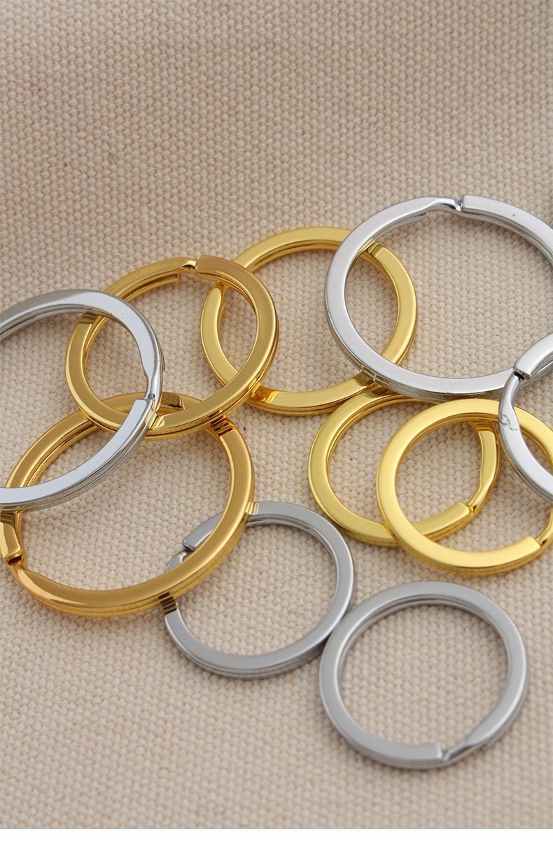 Lot 10 Cream GOLD Round flat Metal craft Rings Ring 1.75 1.25 Heavy Duty