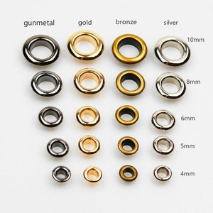 Brass Eyelet With Washer Leather Craft Repair Grommet Inner Size 4mm 5mm  6mm 8mm 10mm/pick Color and Size/ A Pack Come With 10 Sets Eyelet 