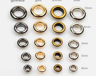 Brass Eyelet With Washer Leather Craft Repair Grommet Inner Size 4mm 5mm  6mm 8mm 10mm/Pick Color And Size/ A Pack Come With 10 Sets Eyelet