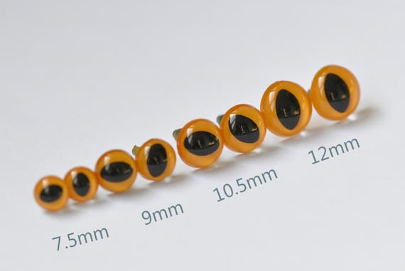 Orange Cat Eyes/ Amigurumi Animals Eyes/ Safety Eyes Come With Washers-  10pcs A Pack/Pick Size