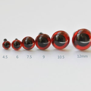 Red Amigurumi Animals Eyes, Rabbit Eyes, Safety Eyes, Plastic Eyes , Come With Washers-10pcs A Pack/Pick Size