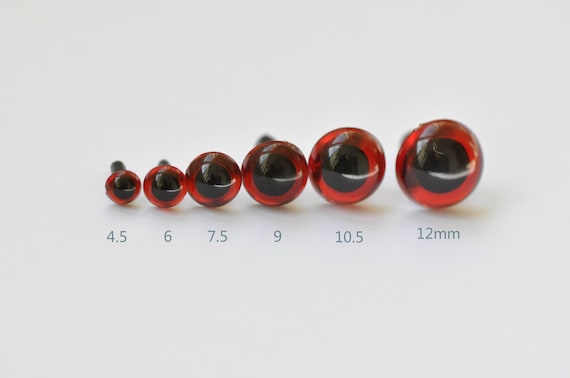 10pcs Red Amigurumi Animals Eyes, Rabbit Eyes, Safety Eyes, Plastic Eyes , Come With Washers Pick Size