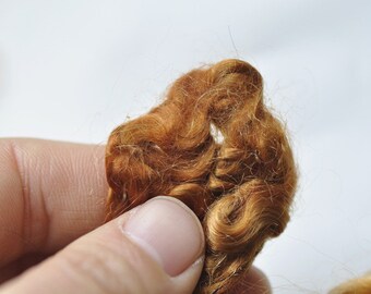 アンゴラヤギモヘアウールカール テディベア、人形の髪、サンタ