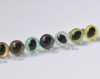 10.5mm(3/8 inches)Cat Eyes/ Amigurumi Animals Eyes/Toy Safety Eyes/ Plastic Eyes/ Come With Washers- 10pcs A Pack/ Pick Color