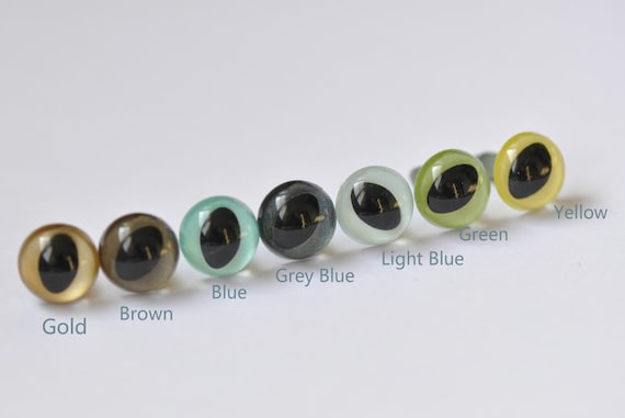9mm (11/32 inches)  Cat Eyes/ Amigurumi Animals Eyes/Toy Safety Eyes/ Plastic Eyes/ Come With Washers- 10pcs A Pack/ Pick Color