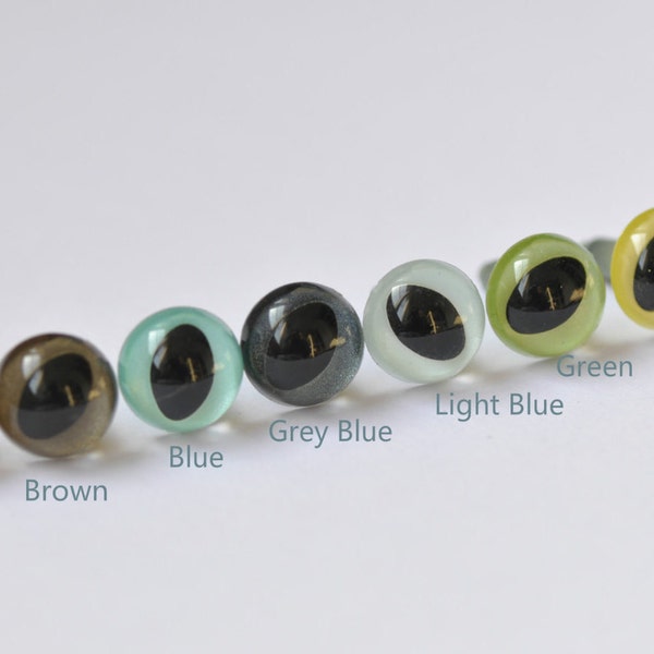 12mm (15/32 pouces) Cat Eyes / Amigurumi Animals Eyes Toy Safety Eyes Plastic Eyes Come With Washers 10pcs A Pack Pick Size