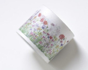Colorful Flower Washi Tape Japanese Masking Tape 30mm wide x 5M Roll No.12008