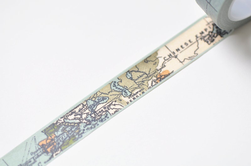 World Map Washi Tape Nautical Map 15mm Wide X 10 Meters No.11055 - Etsy UK