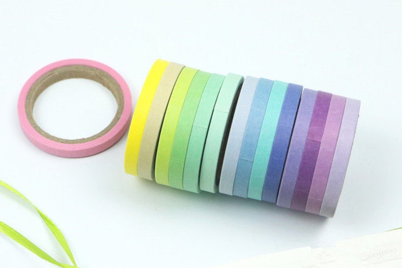 Nastro di scrapbooking colorato Washi Tape set completo, Rainbow Card scrapbooking nastro, confezione regalo nastro set di 20 No. 13182 immagine 2