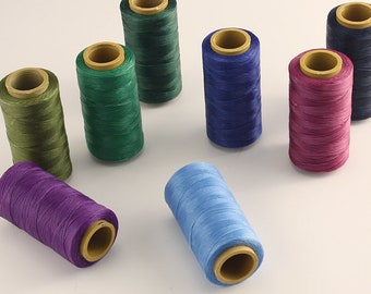 150D (0.8mm) Flat Waxed Polyester Thread 1mm Width For Leather Craft Hand Sewing Essential 220 Meters Roll