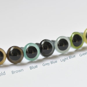 7.5mm (9/32”）Amigurumi Animals Eyes, Round Safety Eyes Assorted Colors Come With Washers 10pcs A Pack