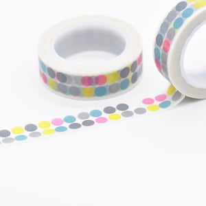 Colorful Polka Dots Washi Tape/ Japanese Washi Tape 15mm Wide x 10 Meters No.12213