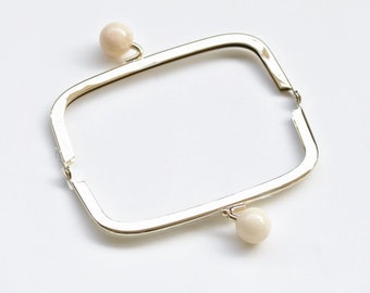 Light Gold Purse Frame Clutch Purse Frame Glue-In Style 11.3cm x 5cm ( 4"x 2")