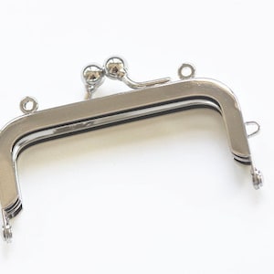 3" Silver Purse Frame Kisslock Glue-In Style Bag Clip 8cm x 3.5cm (3" x 1 1/3")