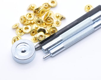 Sujetadores de botón a presión de 10 mm para monedero de cuero, 10 juegos por paquete, color a elegir