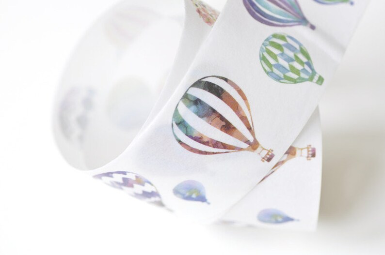 Hot Air Balloon Wide Washi Tape Bullet Journal Tape Lined Etsy