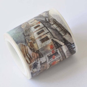 1 Roll Retro House Washi Tape /Japanese Masking Deco Tape  40mm x 5M  (1.6 inches X5.5 yards) No.12373