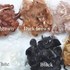 Angora Goat Mohair Wool Curls For Teddy Bear,Doll Hair, Santas, Felting, Art Yarn High Quality 5G（0.17 OZ) A Pack