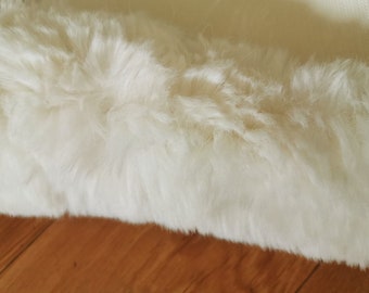 29cm x 42cm ( 11"x 16") White Teddy Bears Fabric Doll Making White Fur Long Pile 35mm