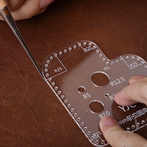 Transparent Ruler Punching Positioning Calculation Ruler Crafter Ruler 4 Pieces A Set 3mm/3.38mm/3.85mm/4mm