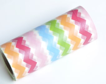 Cinta Washi con patrón de Zigzag de Color arcoíris, cinta de papel ancha para álbumes de recortes, rollo de 100mm x 5 metros