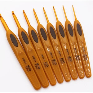 Size 2.0mm to 6.0mm Crochet Hook Gold Needlework Hook Quality Stainless Steel Pick Size