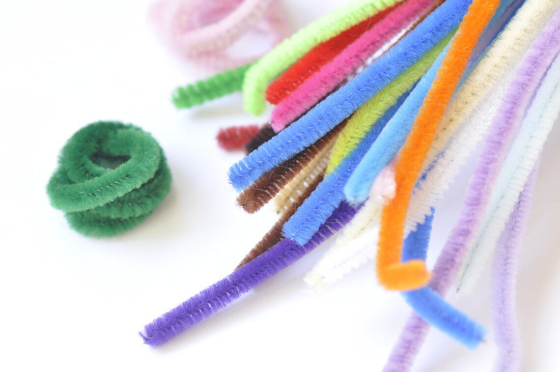 50 Strands White Pipe Cleaners Chenille Sticks With Iron Wire For Crafts Decor