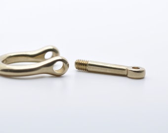 1 Set of Brass Shackle Clasp D Rings Screws Inner Width 6mm/7mm/10mm