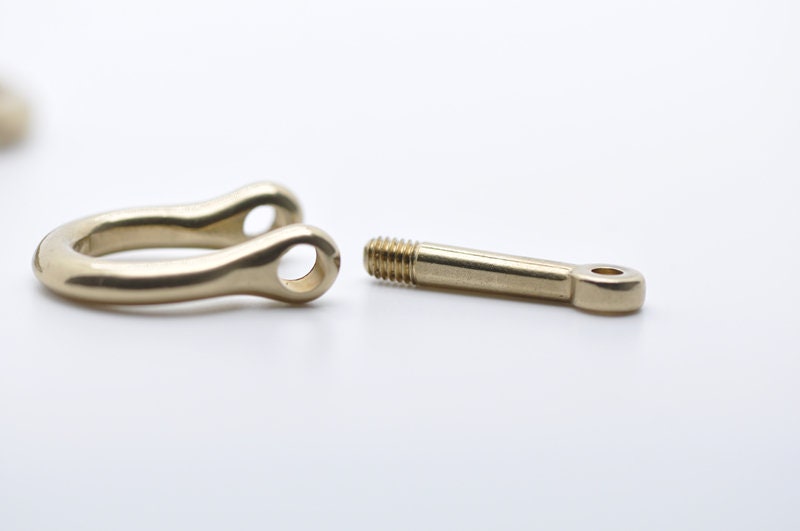 1 Set of Brass Shackle Clasp D Rings Screws Inner Width 6mm/7mm/10mm