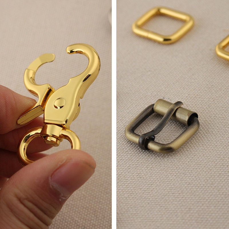Kit di ganci a scatto girevoli e portachiavi in argento