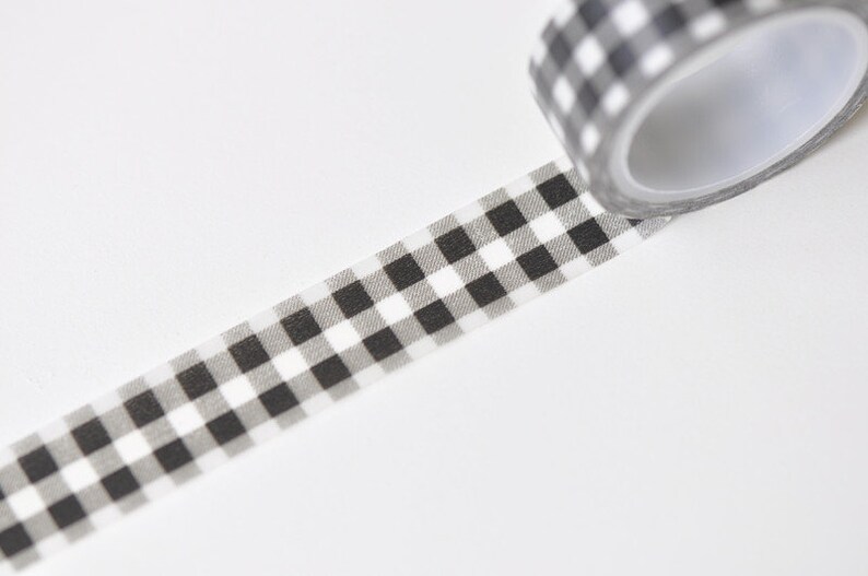 Black Grid Washi Tape Pattern Self-adhesive Tape 15mm Wide x 5M Long No.12588