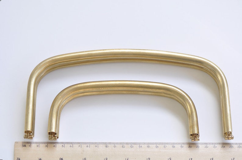 25cm 10 and 18cm 7 Pure Brass Purse Frame Cloud Style Bag Frame Pouch Bag Leather Hardware image 2