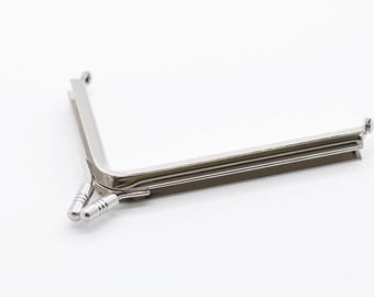 10cm Silver Purse Frame Kiss Lock Bag Purse Frame 10cm x 6cm