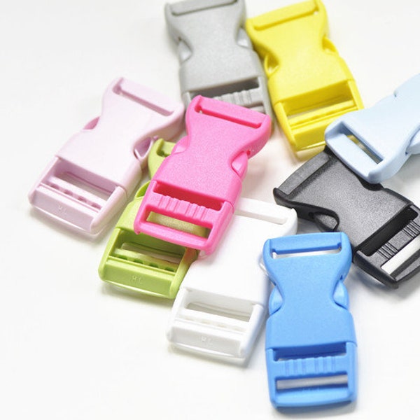 Plastique Strap Adjuster Strap Buckles Various Color Inner Size 15mm (3/5 ») 5 Sets A Pack