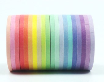 Scrapbooking Tape Colorful Washi Tape Full Set, Rainbow Card Scrapbooking Tape, Gift Wrapping Tape Set of 20 No.13182