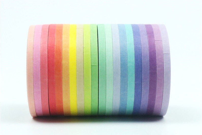 Nastro di scrapbooking colorato Washi Tape set completo, Rainbow Card scrapbooking nastro, confezione regalo nastro set di 20 No. 13182 immagine 1