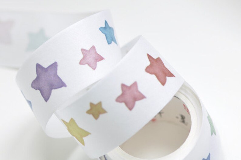 Colorful Star Washi Tape Scrapbook Supply 20mm x 3M Roll No.10561
