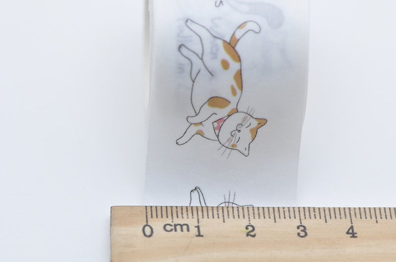 Katzen Washi Tape 30mm x 3 Meter A Rolle mit Rückseitenpapier Bild 3