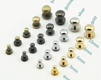 Botón de pernos atornillados para el bolso de bricolaje / perno de correa 2 conjuntos de un paquete 4mm / 5mm / 6mm / 8mm / 10mm pick color y tamaño