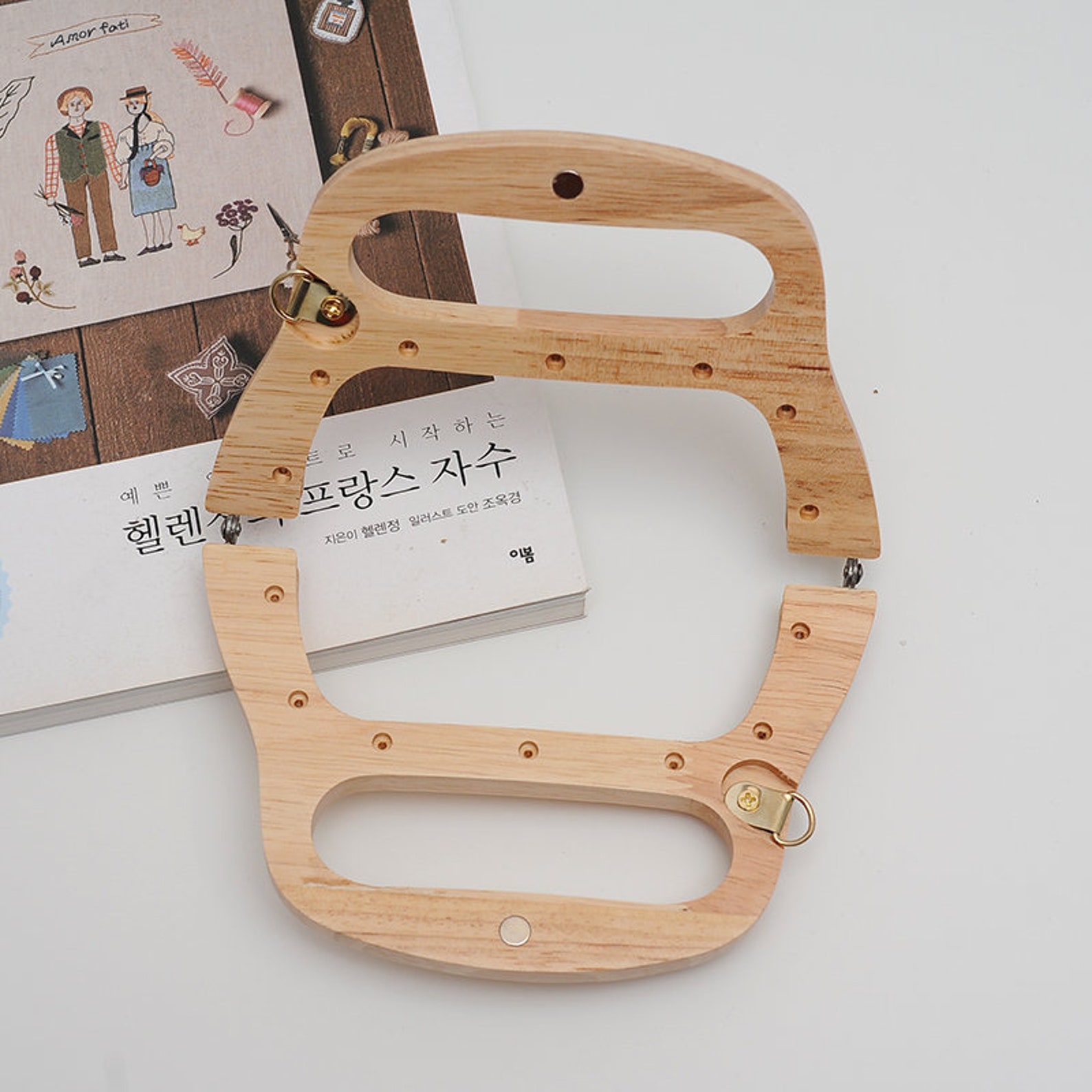 15.5cm Retro Purse Frame / Wood Handle Purse Frame With Screws Etsy