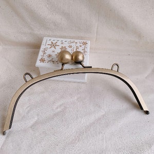 Vintage Bronze Purse Frame Glue In Style Half Round 26cm x 10cm