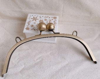 Vintage Bronze Purse Frame Glue In Style Half Round 26cm x 10cm